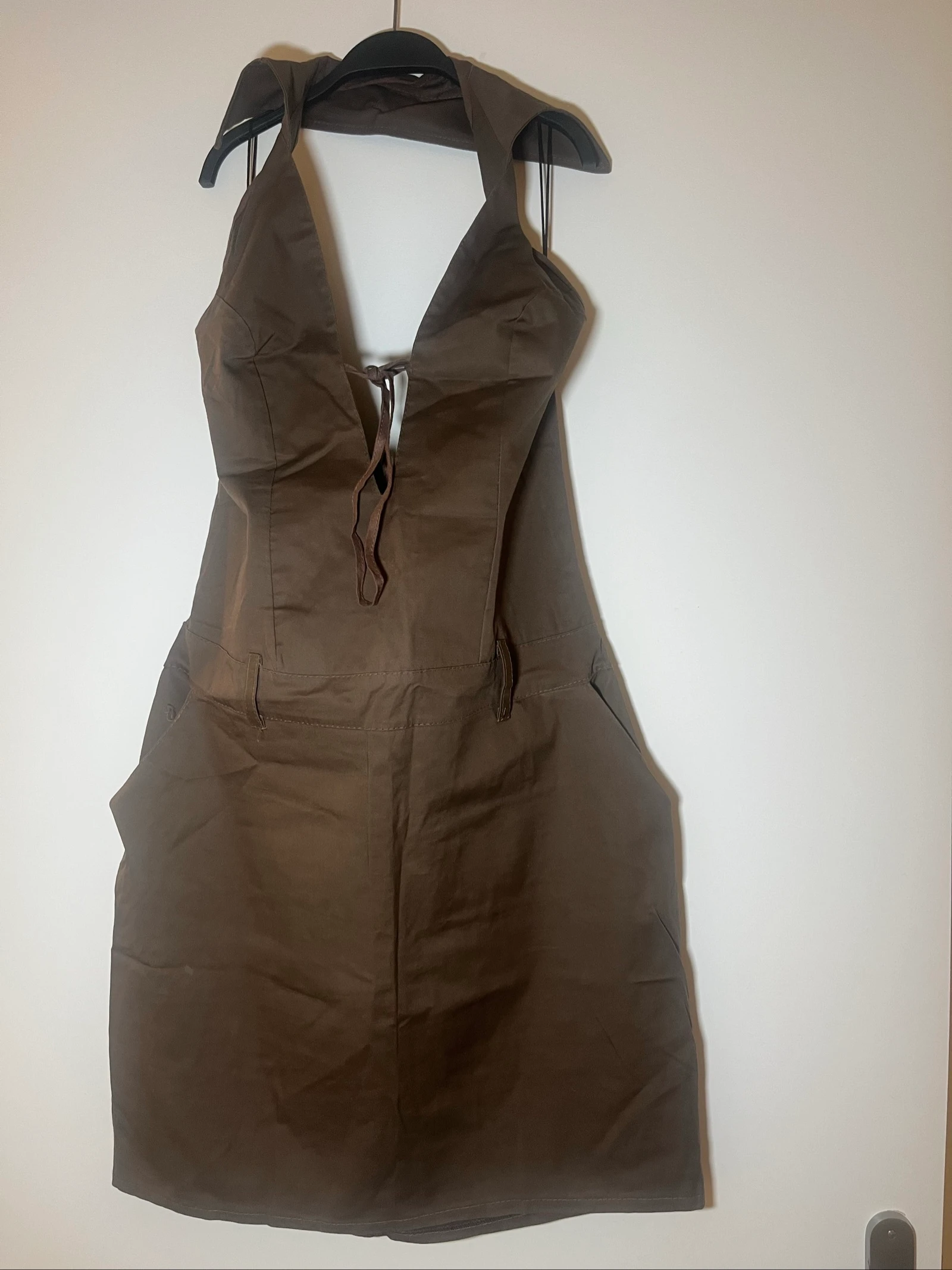 Brown Cargo / Y2K Style Backless Dress – photo 8